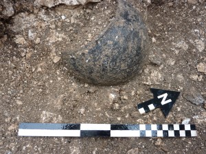 An Iron Age bowl before full excavation