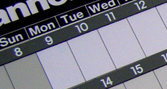 Part of a calendar