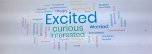 Word cloud to depict series of emotions re online learning