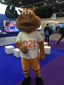 Photo of the D2L mascot
