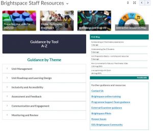 Updated Brightspace Staff Resources area