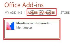 Image of Mentimeter addin in Powerpoint