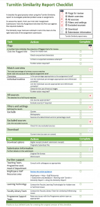 Similarity Report checklist
