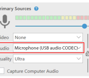Enhanced microphone listed in panopto
