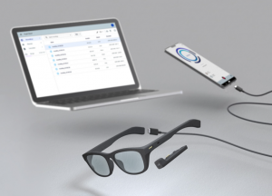 Pupil Labs Invisible eye tracking glasses phone and laptop