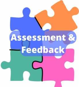 Assessment and Feedback text over 4 jigsaw pieces