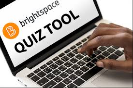 image of laptop screen showing Brightspace quiz tool
