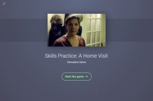 Screenshot of Skills practice a home visit branching scenario