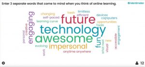 Example of a Mentimeter word cloud slide