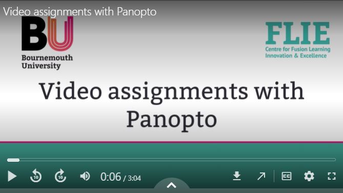 Screenshot of panopto assignments video