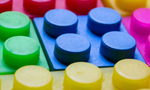 Colourful lego bricks