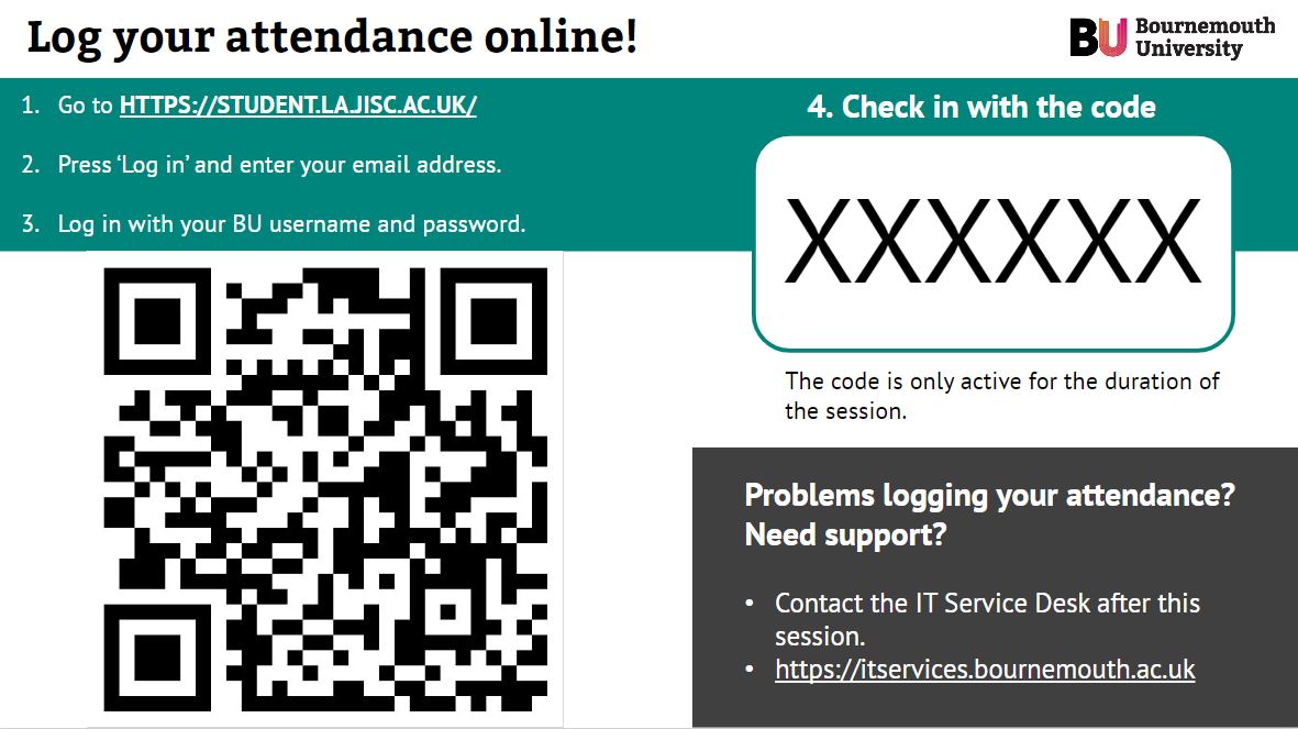 Screenshot of Jisc attendance capture slide for presentations