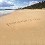 Bournemouth written in the sand