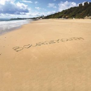 Bournemouth written in the sand