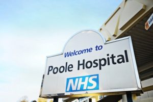 Welcome to Poole Hospital sign