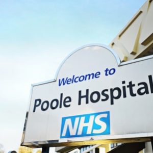 Welcome to Poole Hospital sign