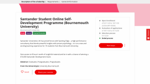 Santander scholarship webpage