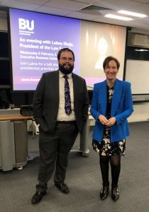 Law academic Samuel Walker and Head of Department for Humanities & Law Katharine Cox