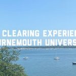 The ocean with the words My Clearing Experience Bournemouth University