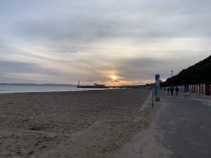 Bournemouth beach at dusk 