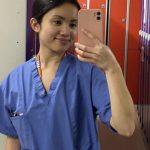 ODP student in scrubs on placement