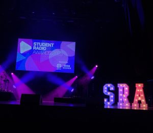 The Student Radio Awards night stage.