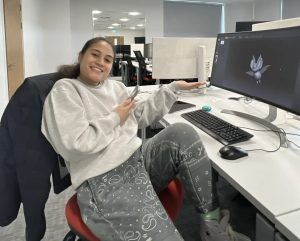 Osher working in one of the labs on campus.