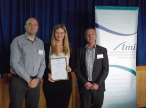 Neil McCollum, President of TMI; Claire Rosslee; Paul Williams, TMI Head of Continuing Professional Development