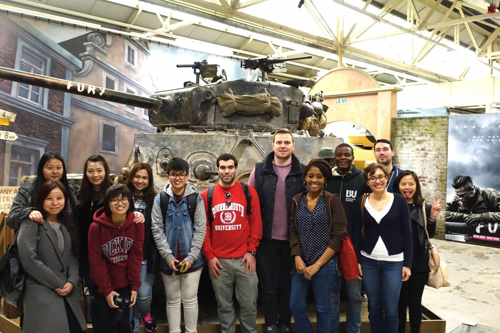 Bournemouth University students at tank museum